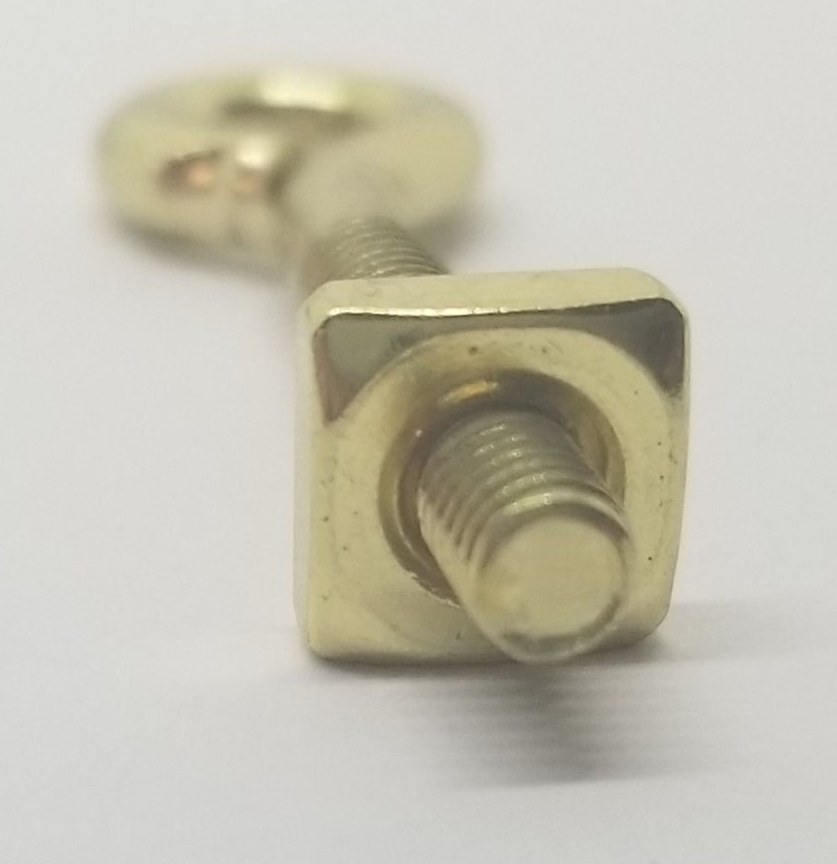 POLISHED BRASS EyeBolt eyelet post for bail pull handle drop hook hole steel
