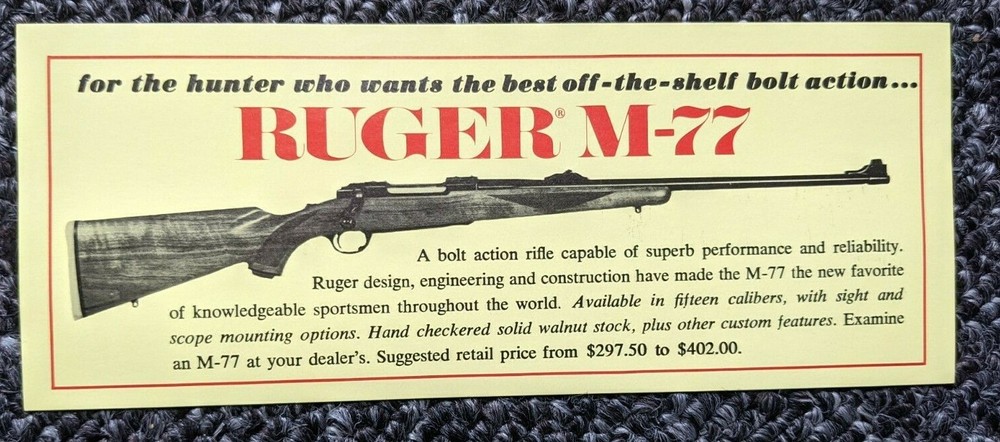 Vintage Ruger M-77 Ad