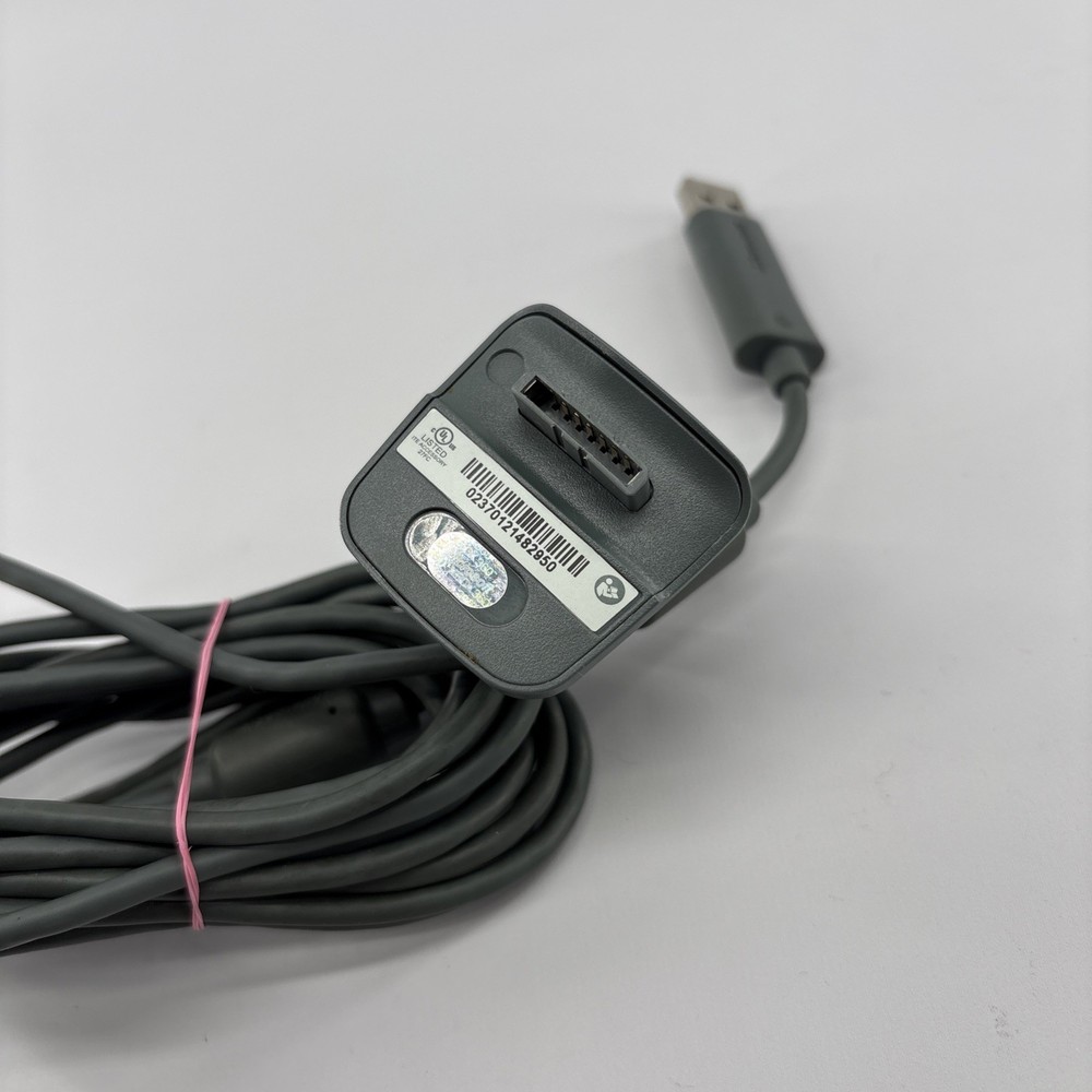 Microsoft Xbox 360 OEM Play & Charge Controller USB Charging Cable Gray TESTED
