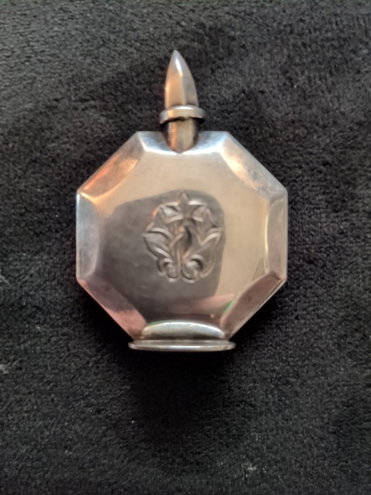 Vintage Sterling Silver Engraved Perfume Bottle