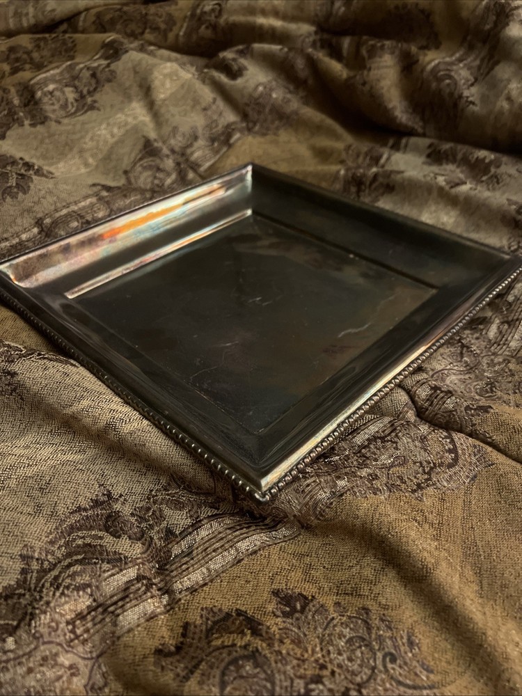 Silver Holiday Tray Square Tray