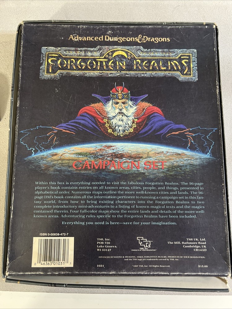 Forgotten Realms Campaign Set AD&D Box Set Complete Never Opened the Books/Maps