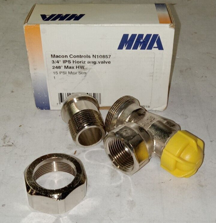 NEW MACON CONTROLS THERMOSTATIC RADIATOR VALVE HORIZONTAL ANGLE 3/4"  N10857