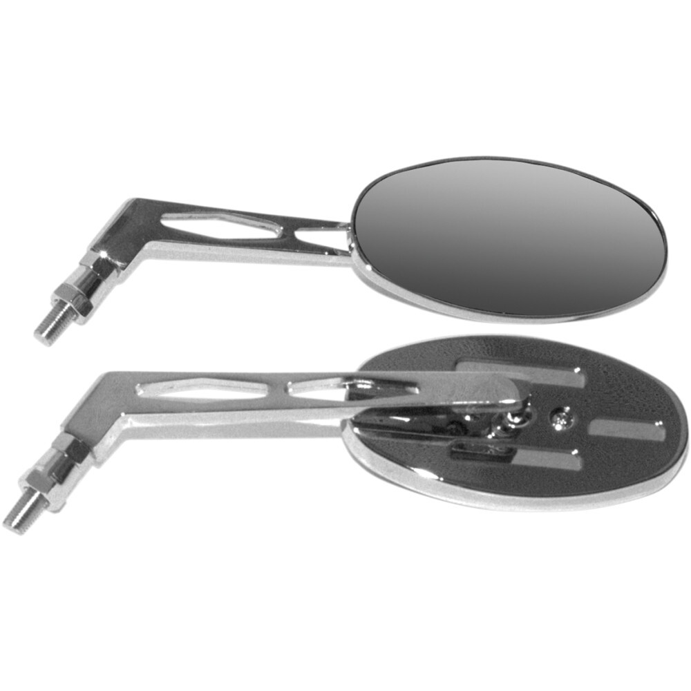 Emgo Oval Mirror - Billet - Long Stem | 20-26307