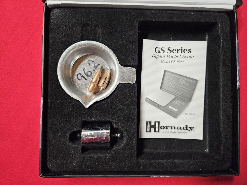 Hornady GS-1500 Box Only. Includes Weight, Pan, Instructions Only.