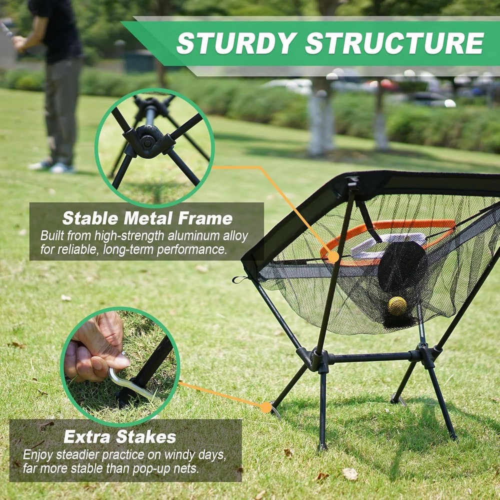 Foldable Chipping Net W/ Mat & Balls Indoor Golf Practice Chipping Target