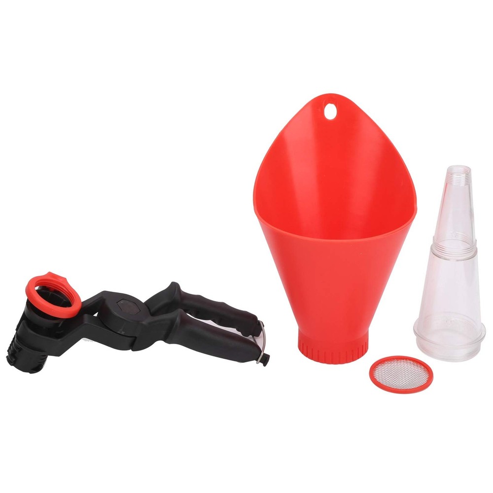 Fast-Clamp Universal Oil Filter, Engine Funnel with Adjustable Fixed Red