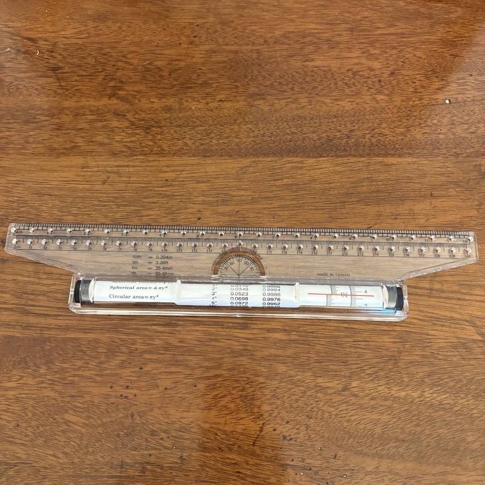 Vtg 1990’s Rolling Ruler Design Drawing Measuring Multi Tool Engineering Art