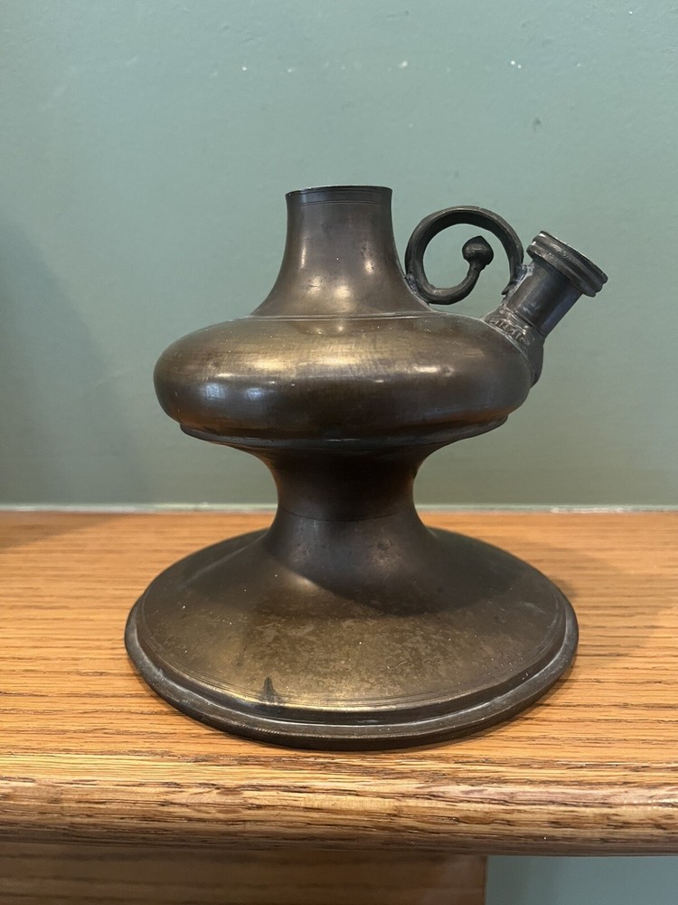 Antique Brass Hookah Base Pot Signed on the Bottom