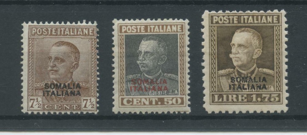 COLONIES SOMALIA 1928 SOVR. 3V. 2 * CENTERED
