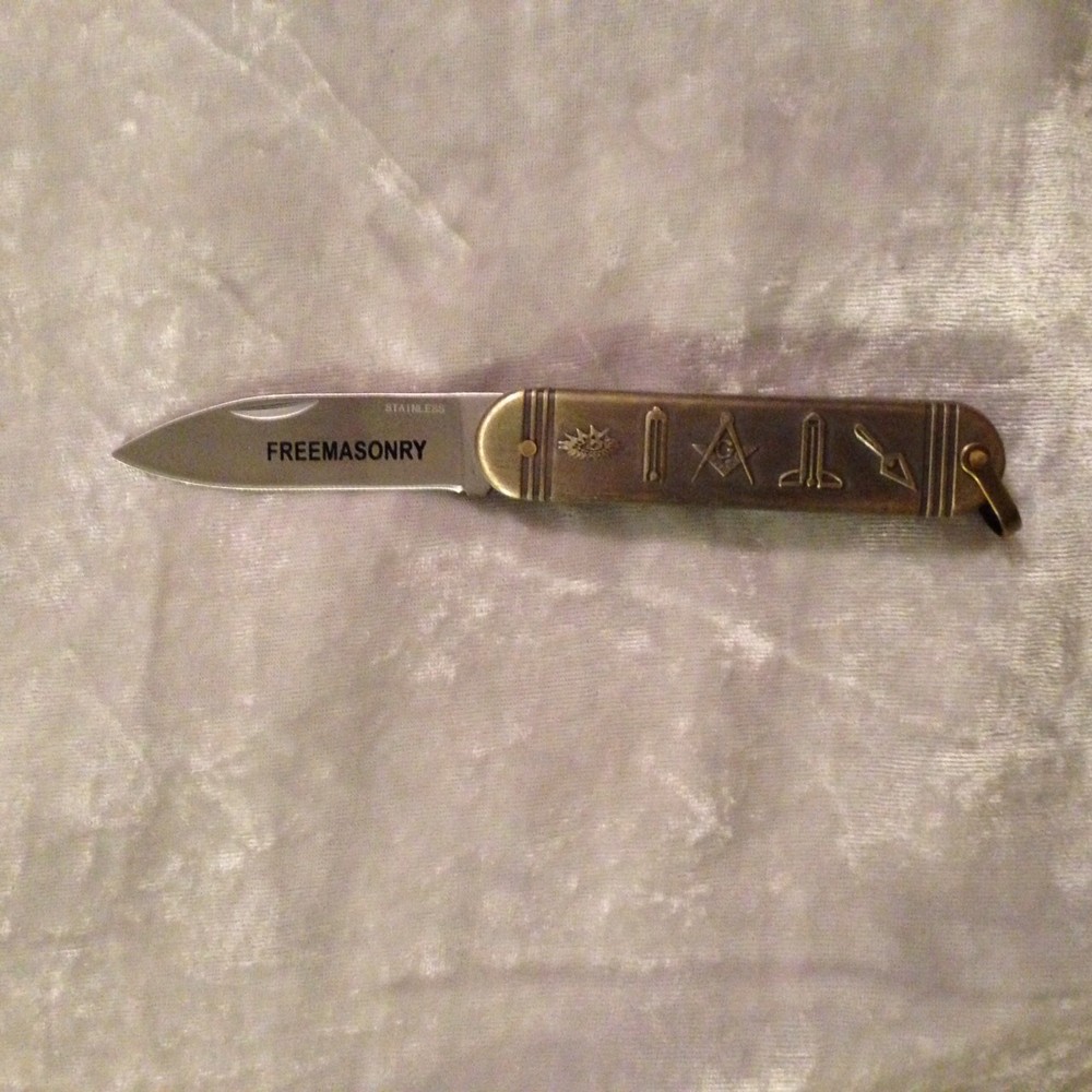 Working Tools Folding Pocket Knife Freemasonry Square Compass NEW!