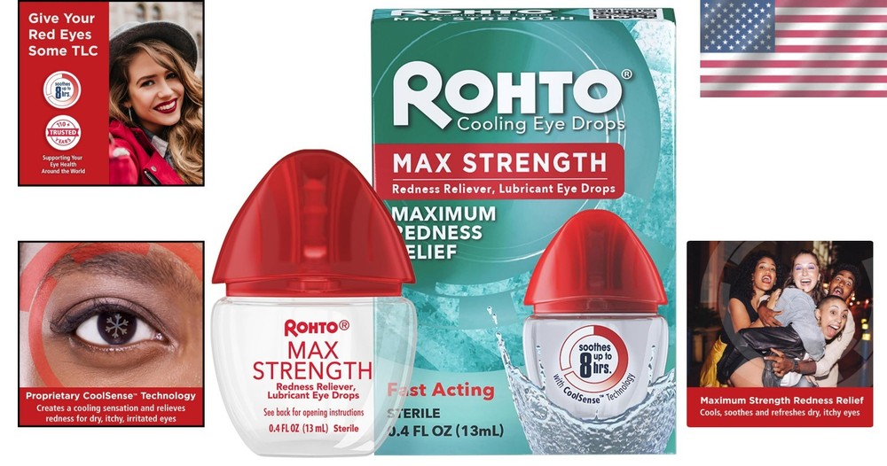 Max Strength Eye Drops with CoolSense Technology for Fast Redness Relief - 0....