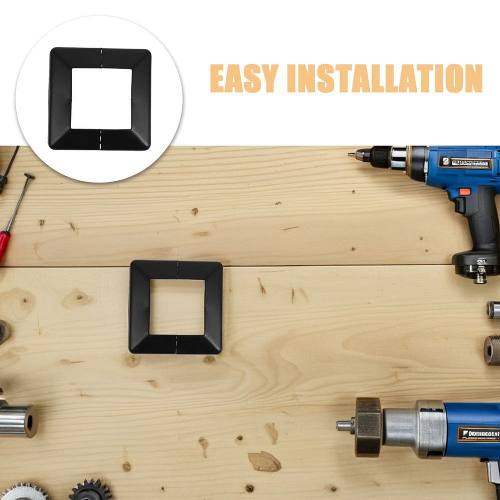 6 Pcs Plastic Base Plate for Deck Post Square Stair Railing Posts Cover