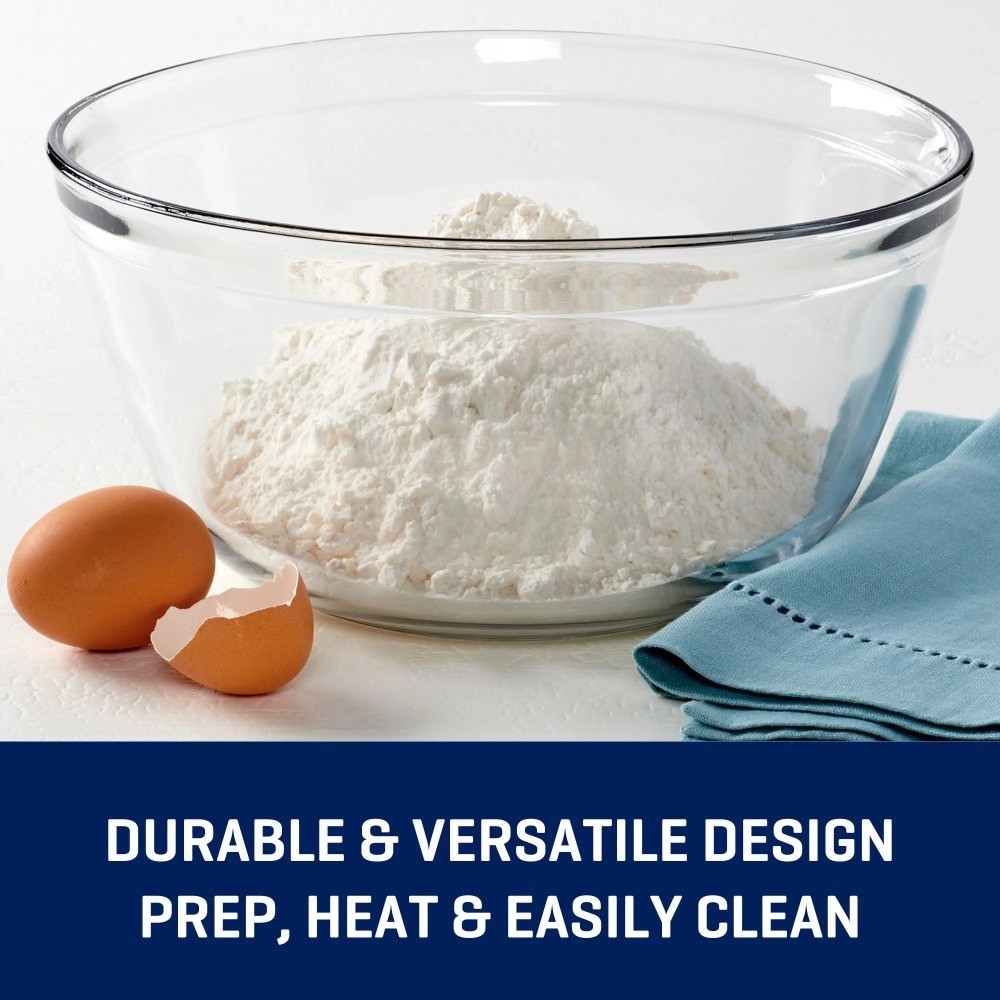 Glass Mixing Bowl 4 Quart Capacity for Baking and Kitchen Use