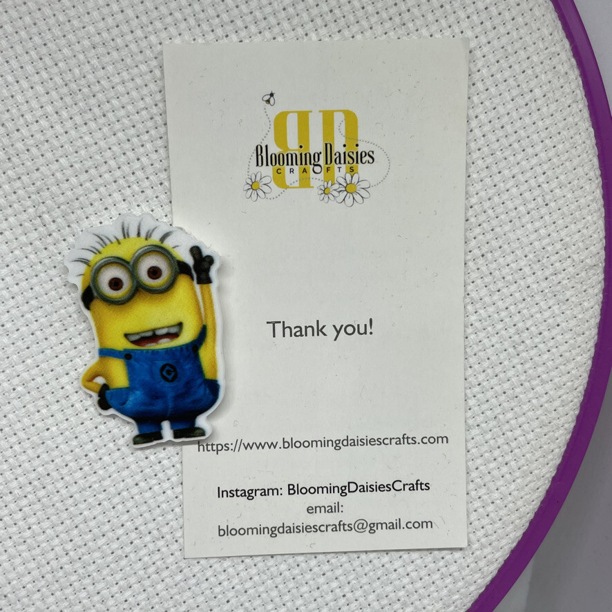 Magnetic Needle Minder Keeper Cross Stitch Minion / Fridge Magnet