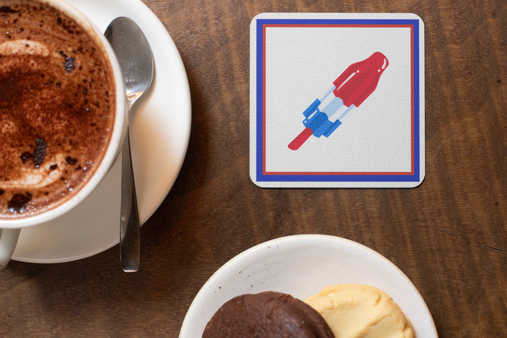 Rocket Pop Patriotic Corkwood Coaster Set