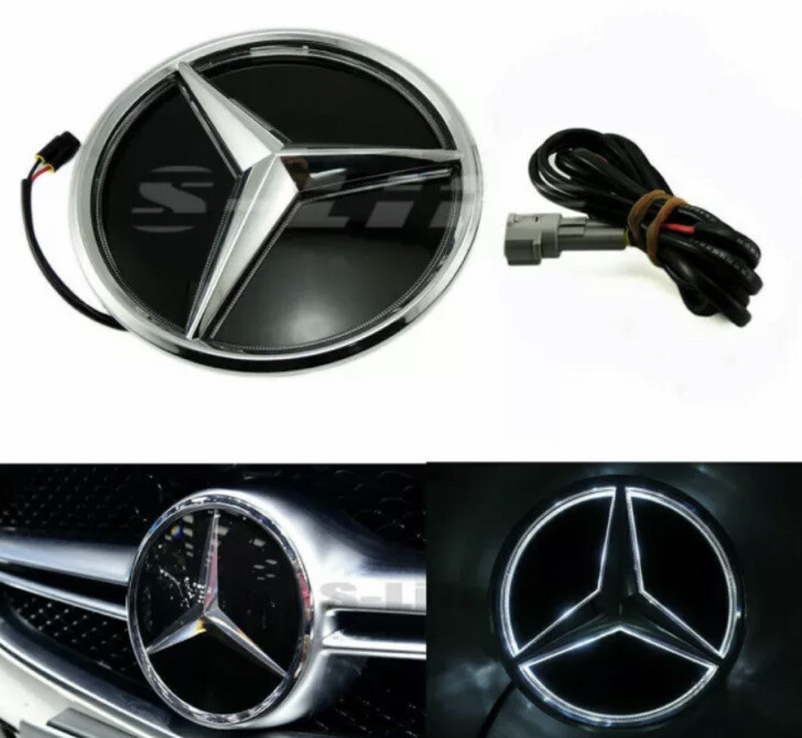 For Mercedes Benz 11-17 Front Grill Mirror Star LED White Illuminated Emblems