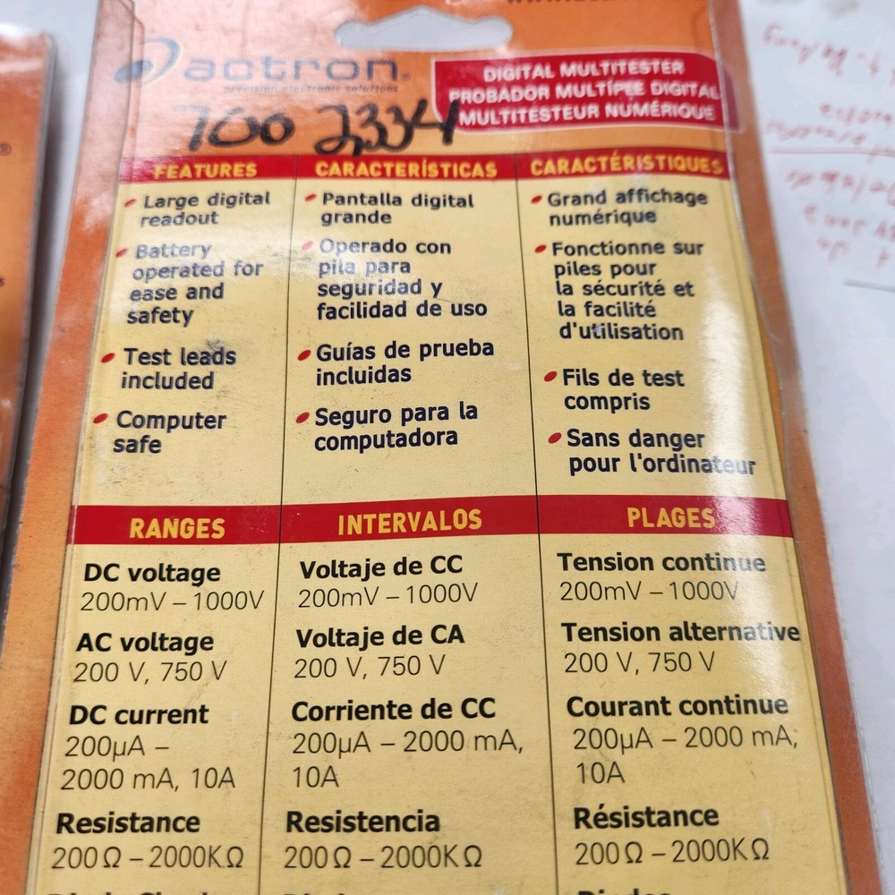 2 Actron CP7674 Digital Multitesters with Leads