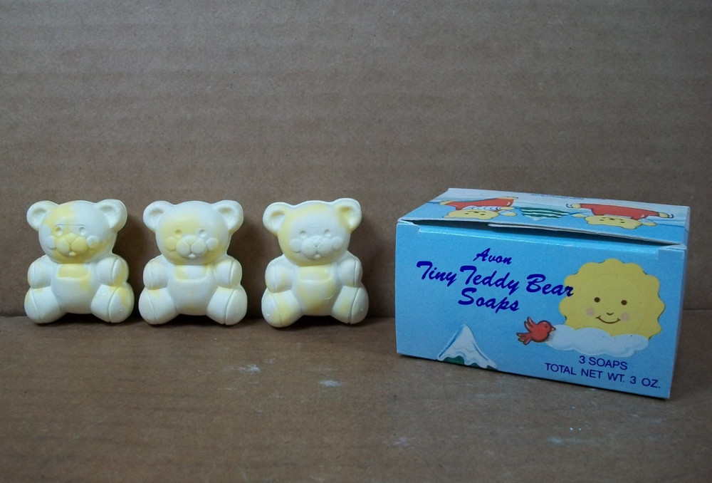 1988 Avon Tiny Teddy Bear Soaps ~ with Box