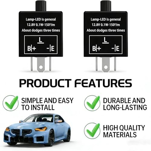 CF13 LED Flasher Relay Fix, EP34 3-Pin 12V LED Electronic CF13 Adjustable Black