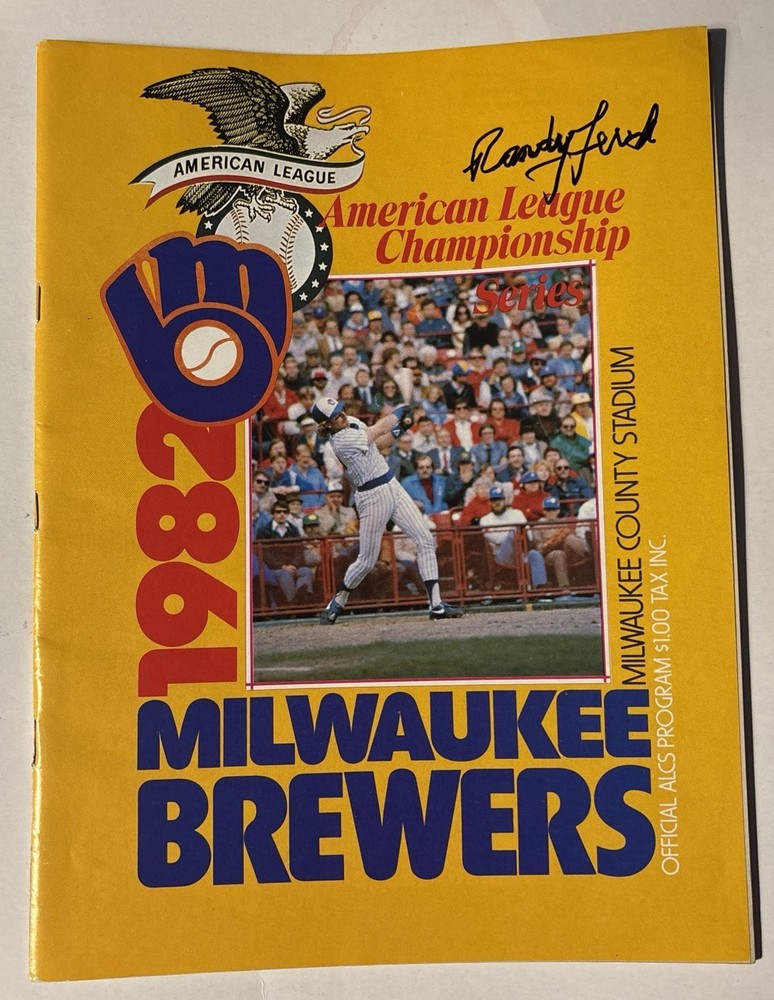 1982 Brewers Championship Program /signed  2x R.Lerch, 5x C.Moore