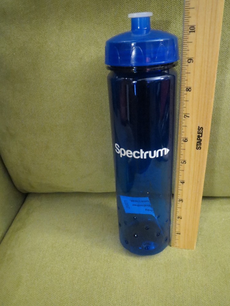 24oz Blue Translucent Plastic Water Bottle with Spectrum Logo