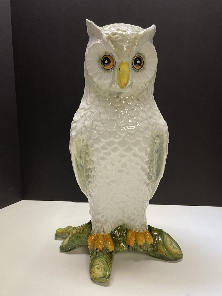 LARGE VINTAGE WHITE OWL 15” CERAMIC