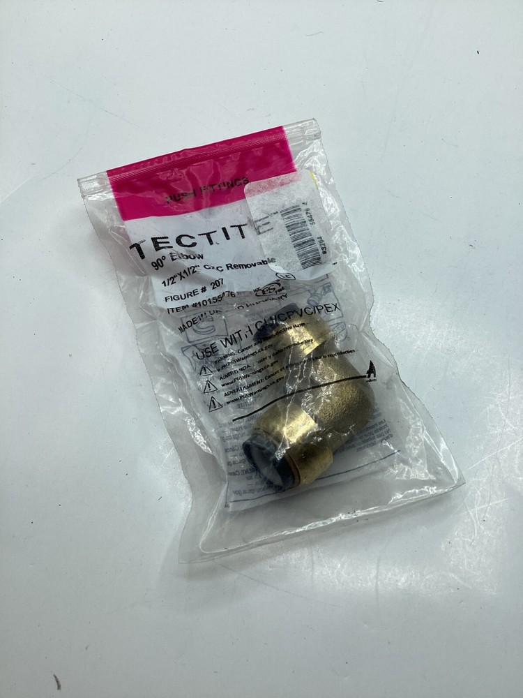 (QTY 5) Tectite  1/2" CXC Removable  10155476 90° Elbow Push Fitting