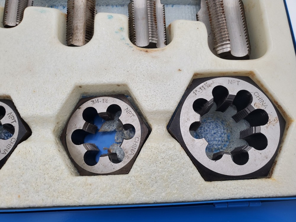 12 Piece NPT Carbon Pipe & Hexagon Pipe Die Set