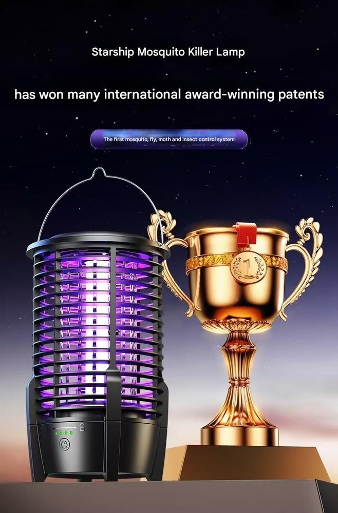 Bug Zapper Outdoor, Detachable Mosquito Zapper, black