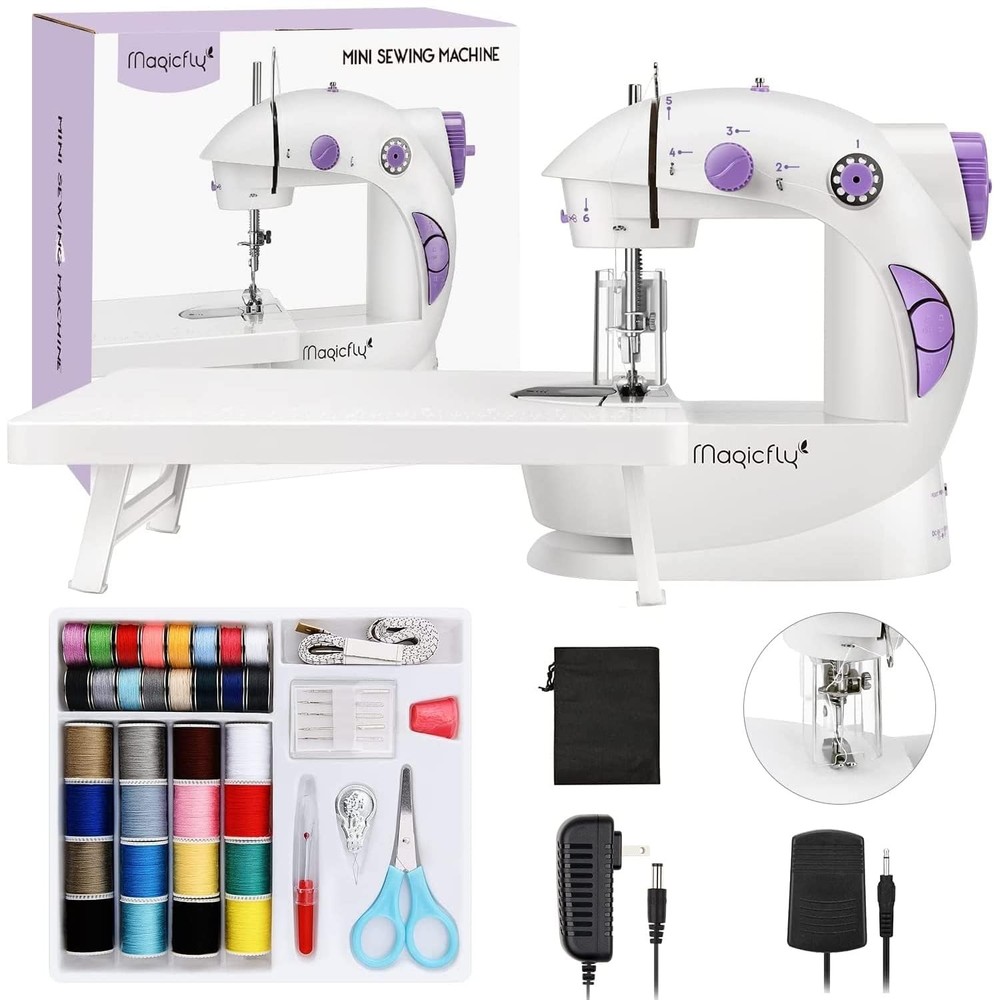 Mini Sewing Machine with Extension Table, Dual Speed Portable Sewing Machine ...