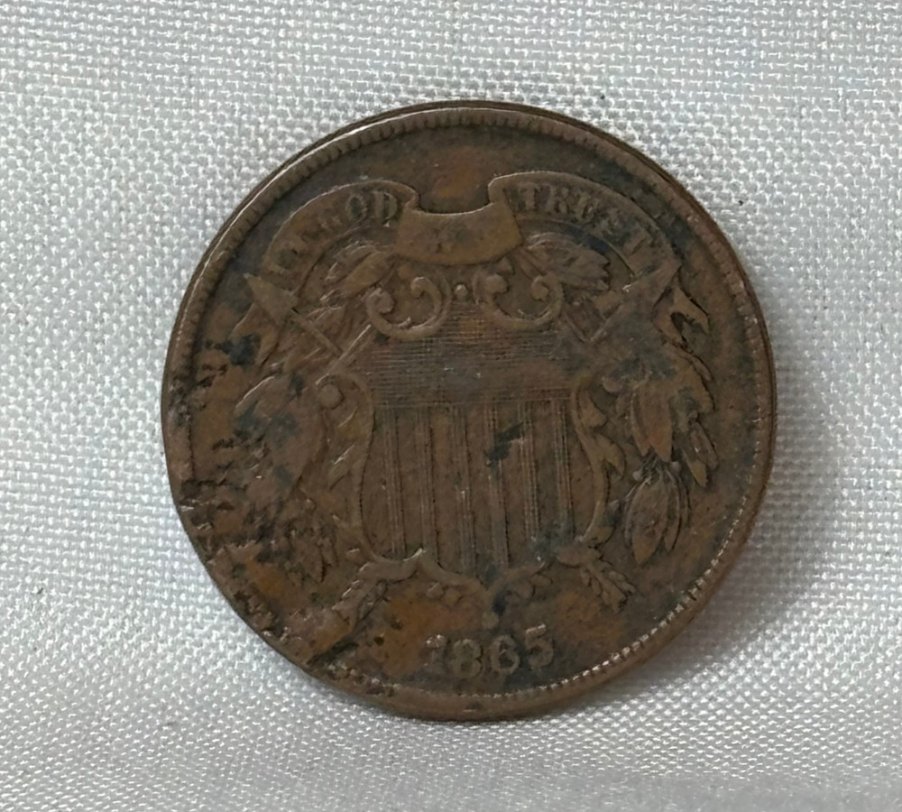 1865 Two Cent Piece Coin