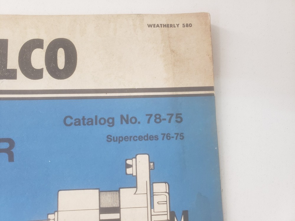Valco Foreign Car Alternators Generators Starters Catalog Book 78-75