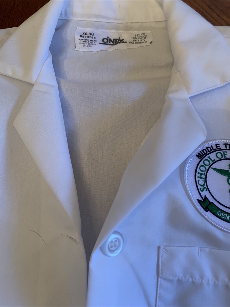 cintas white lab coat XS-RG