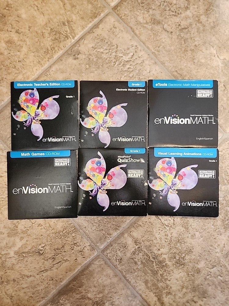 1st Grade Pearson enVision Math Interactive Curriculum Materials CD ROM Lot