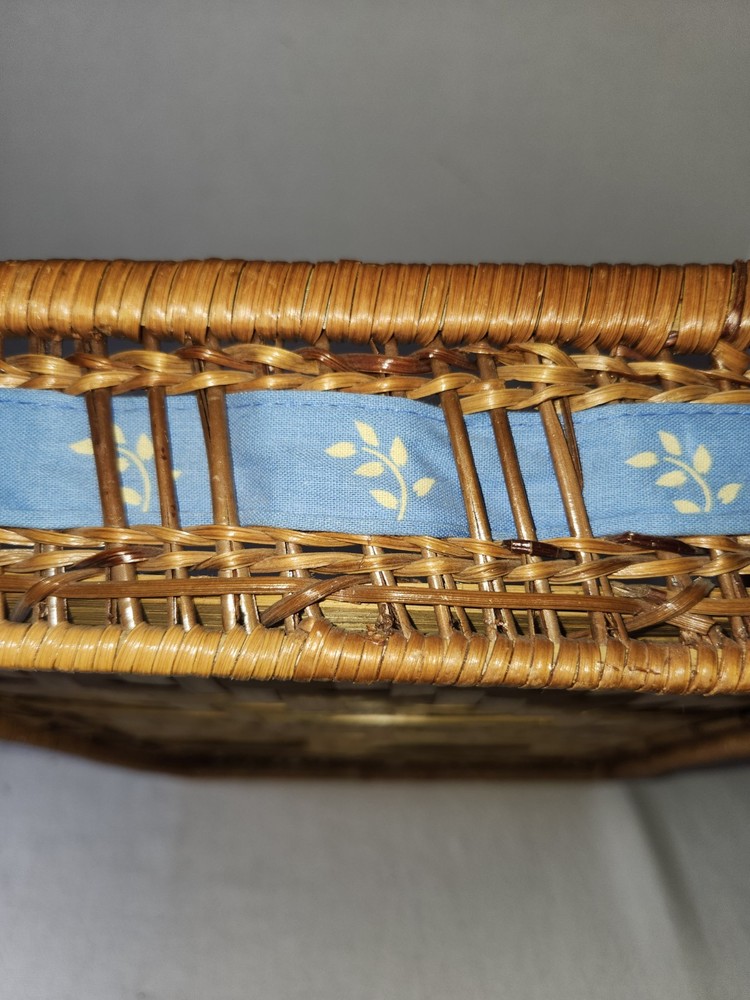 WHEAT RIBBION RECTANGULAR WICKER BASKET