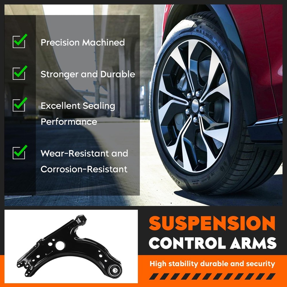 Front Lower Control Arms w/Ball Joints Replacement Suspension Kit for Black