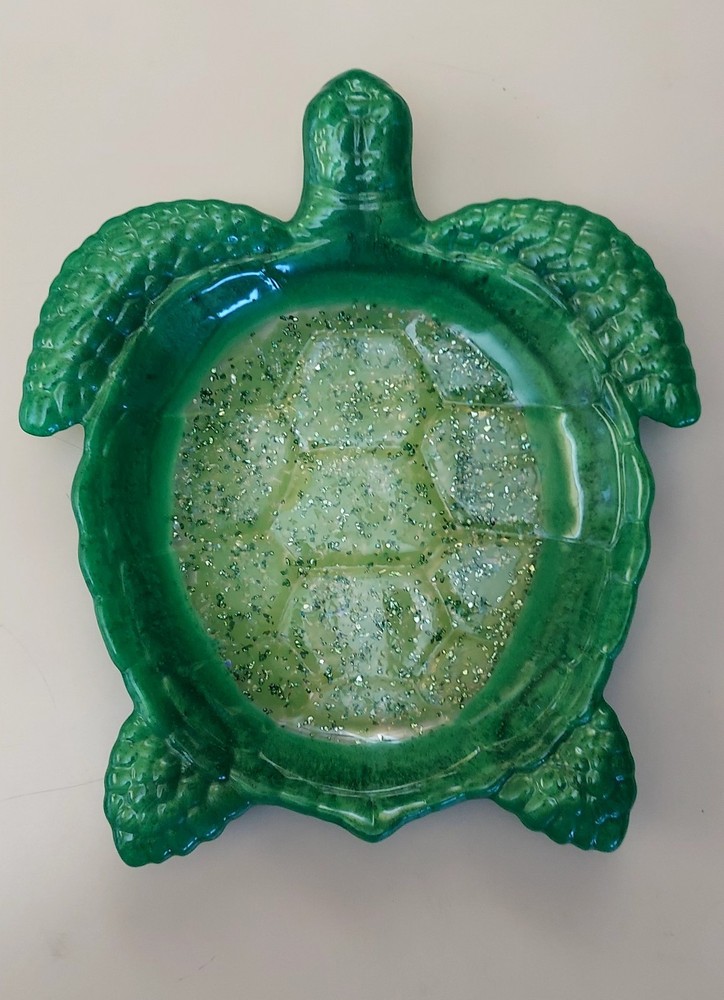 HANDMADE RESIN TURTLE DISH, TRINKET TRAY