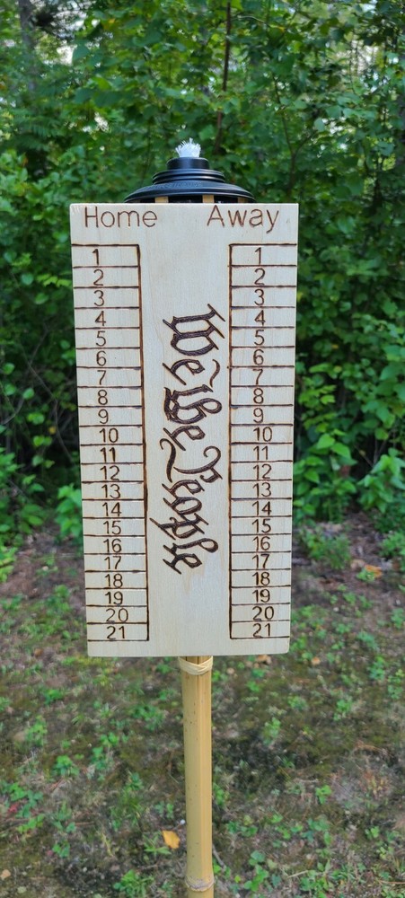 "WE THE PEOPLE " Tiki Torch Cornhole Score Board