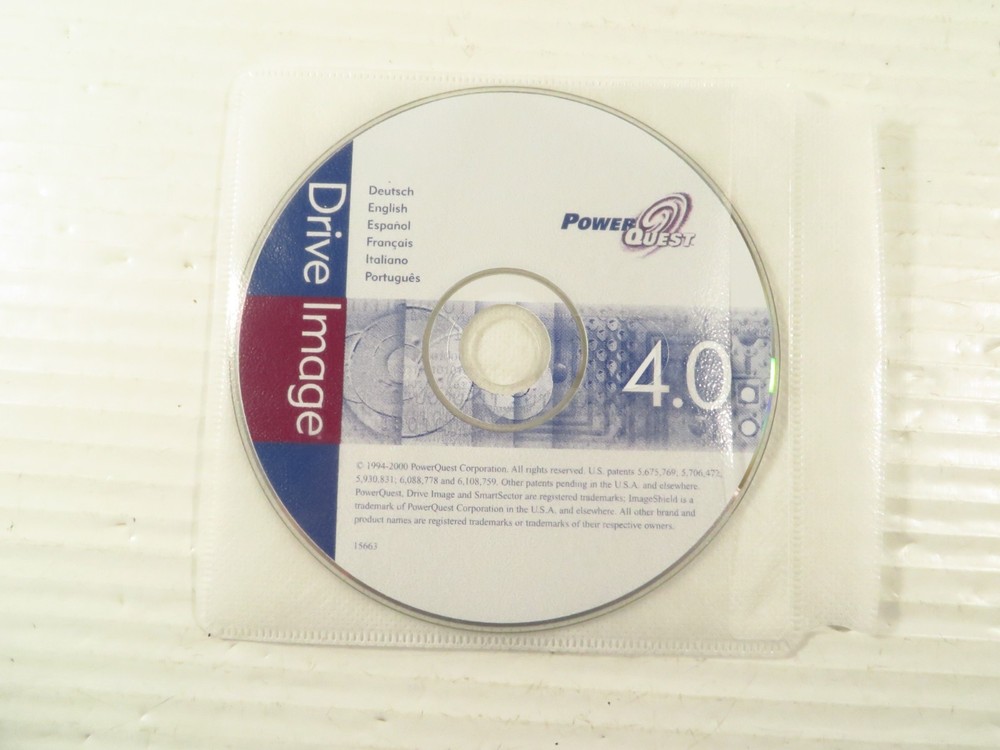Power Quest ® Drive Image ®  Version 4.0 Multilingual CD-ROM