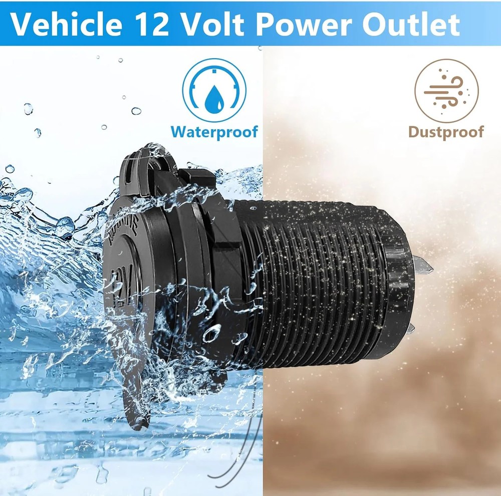 2 PCS Cigarette Lighter Socket, 12V Car Cigarette Lighter, RV Lighter Socket Pow