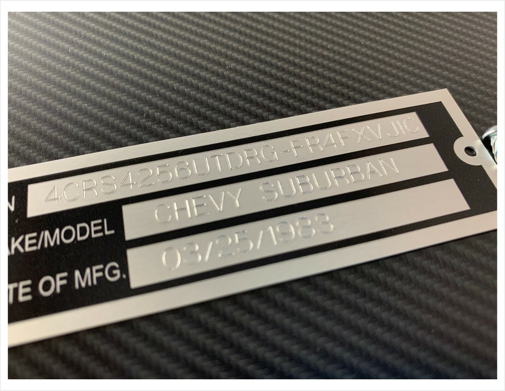 SERIAL ID TAG PLATE DATA ENGRAVED WITH INFORMATION FREE SHIP