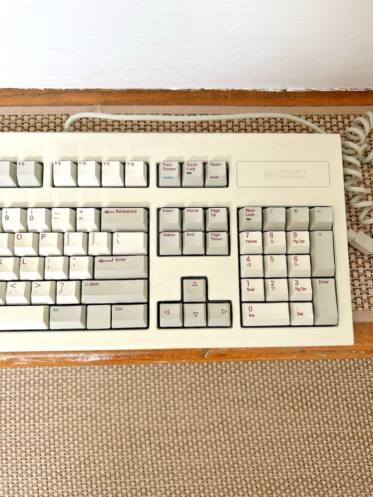 Vintage Hewlett Packard HP C1405B #ABA Computer Keyboard Red Letters