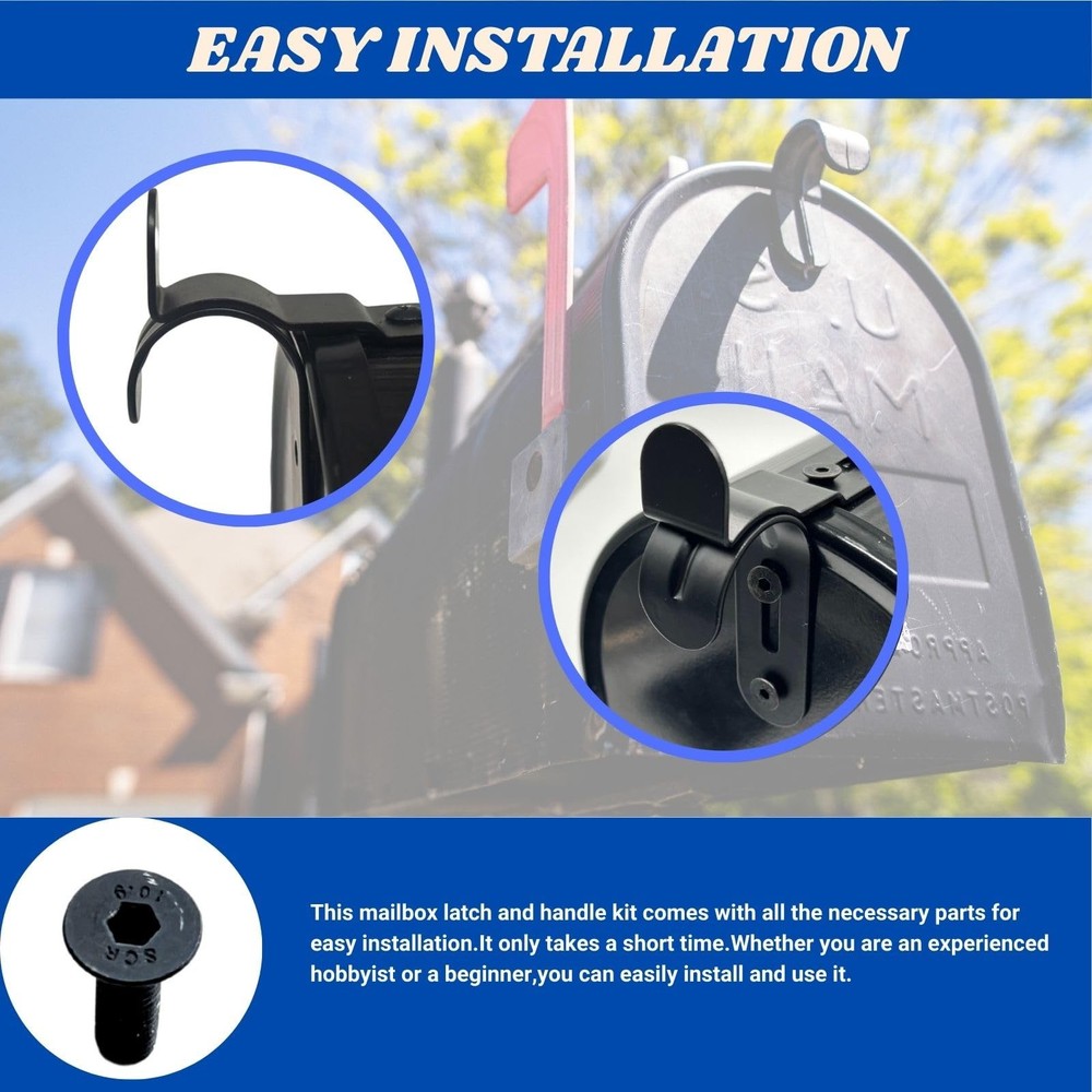 Mailbox Latch Handle Kit - Durable Replacement Set for Easy Mailbox Repair