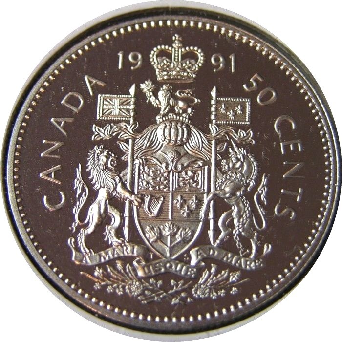 elf Canada 50 Cents 1991 Proof Elizabeth II