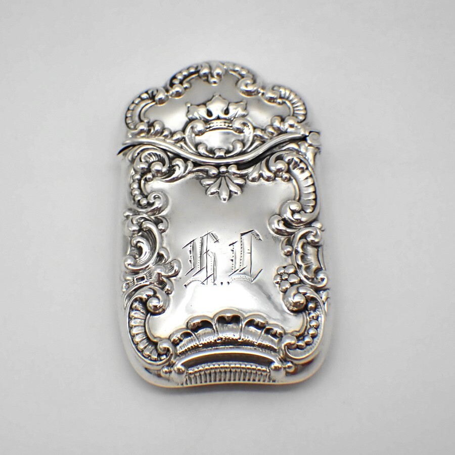 Ornate Match Safe Webster Sterling Silver Mono HL