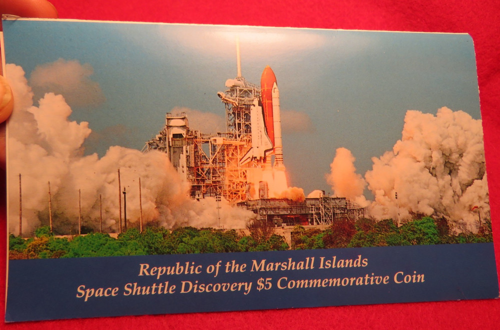 2 TWO 1988 Marshall Islands Space Shuttle Discovery $5 Coins Uncirculated