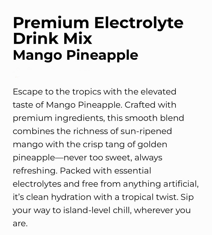 Instant Hydration ~ Max Holloway, 12 Pack~ Mango Pineapple Hydration Electrolyte