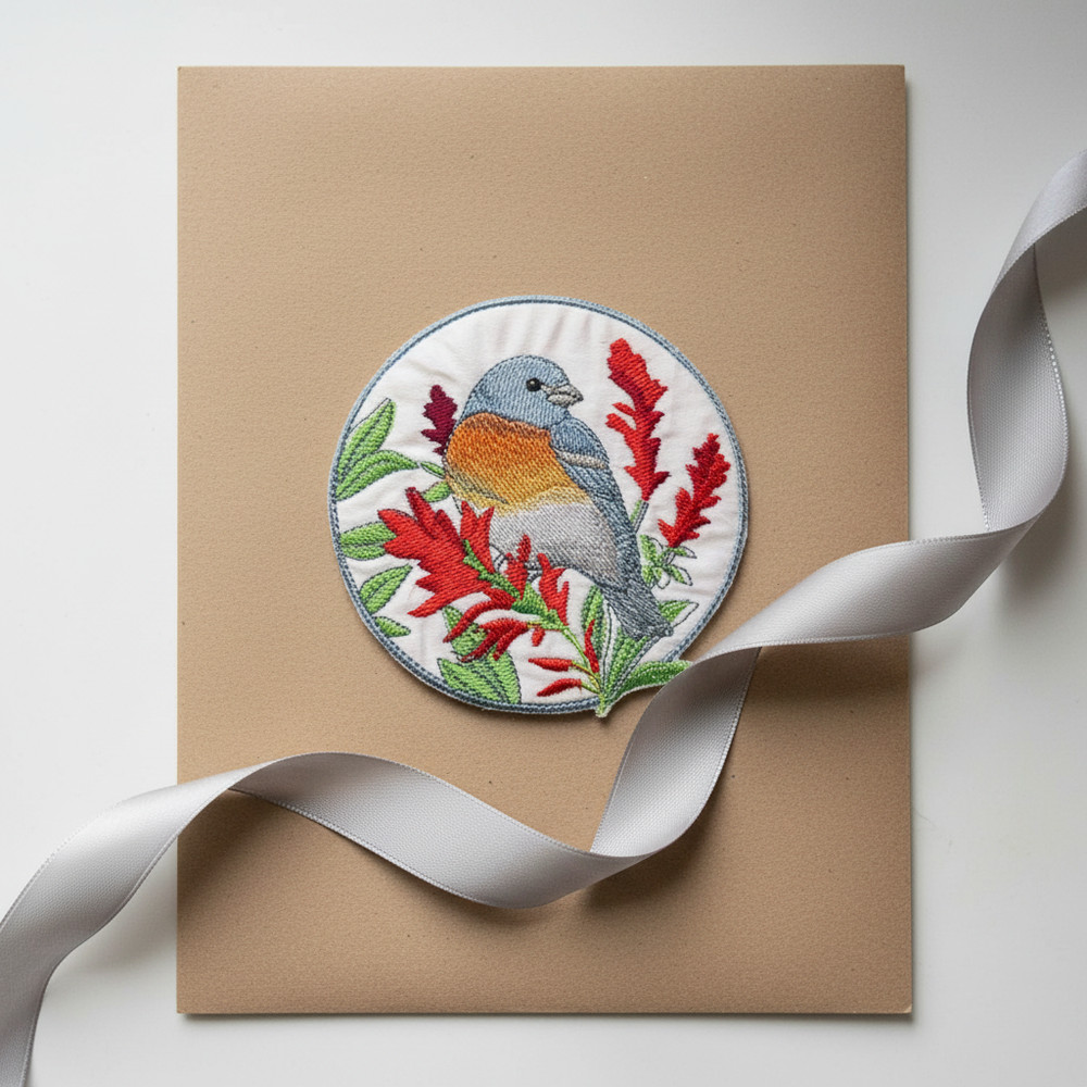 Lazuli Bunting Embroidered Patch