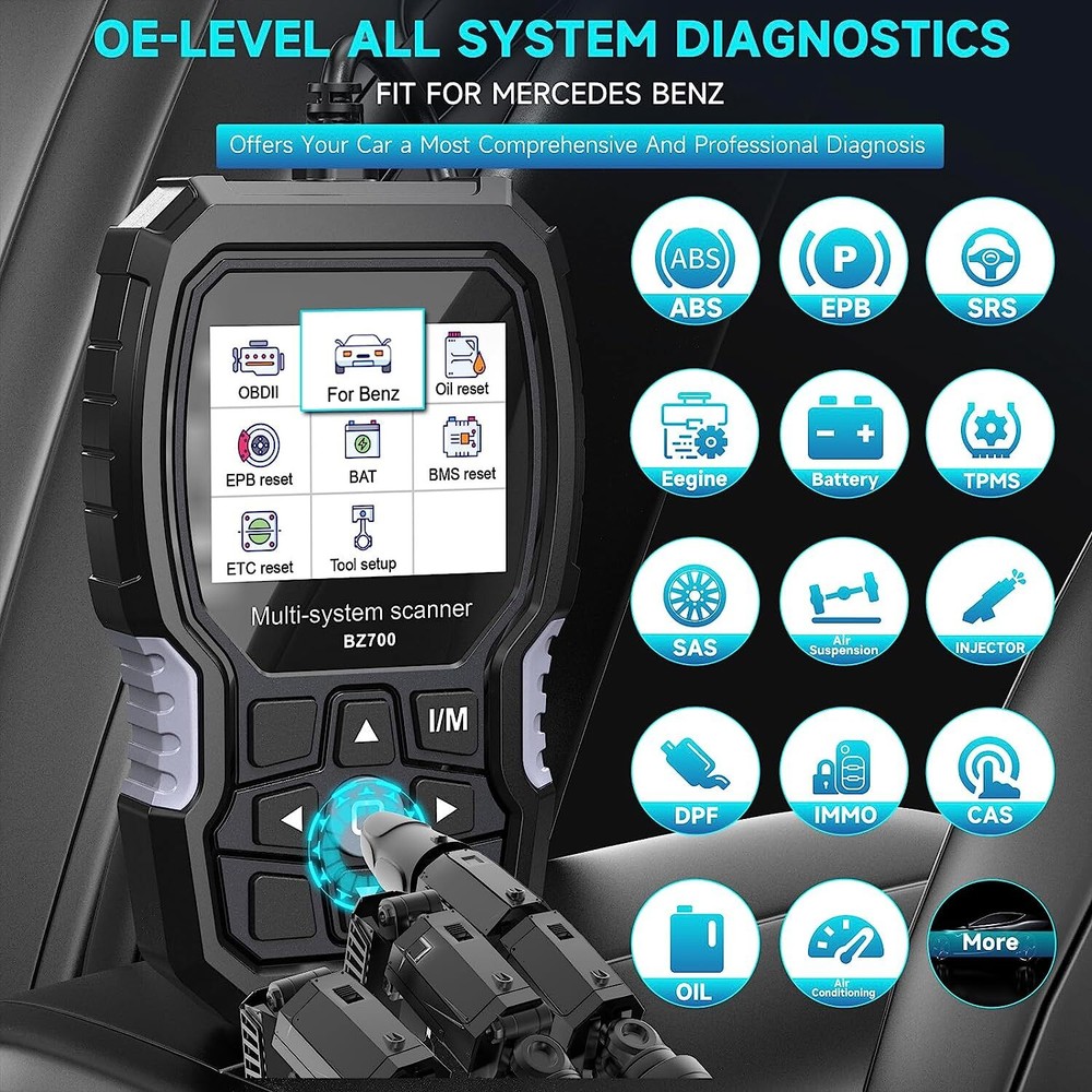 ANCEL BZ700 for Mercedes Benz OBD2 Scanner Full System Code Reader ABS Bleeding